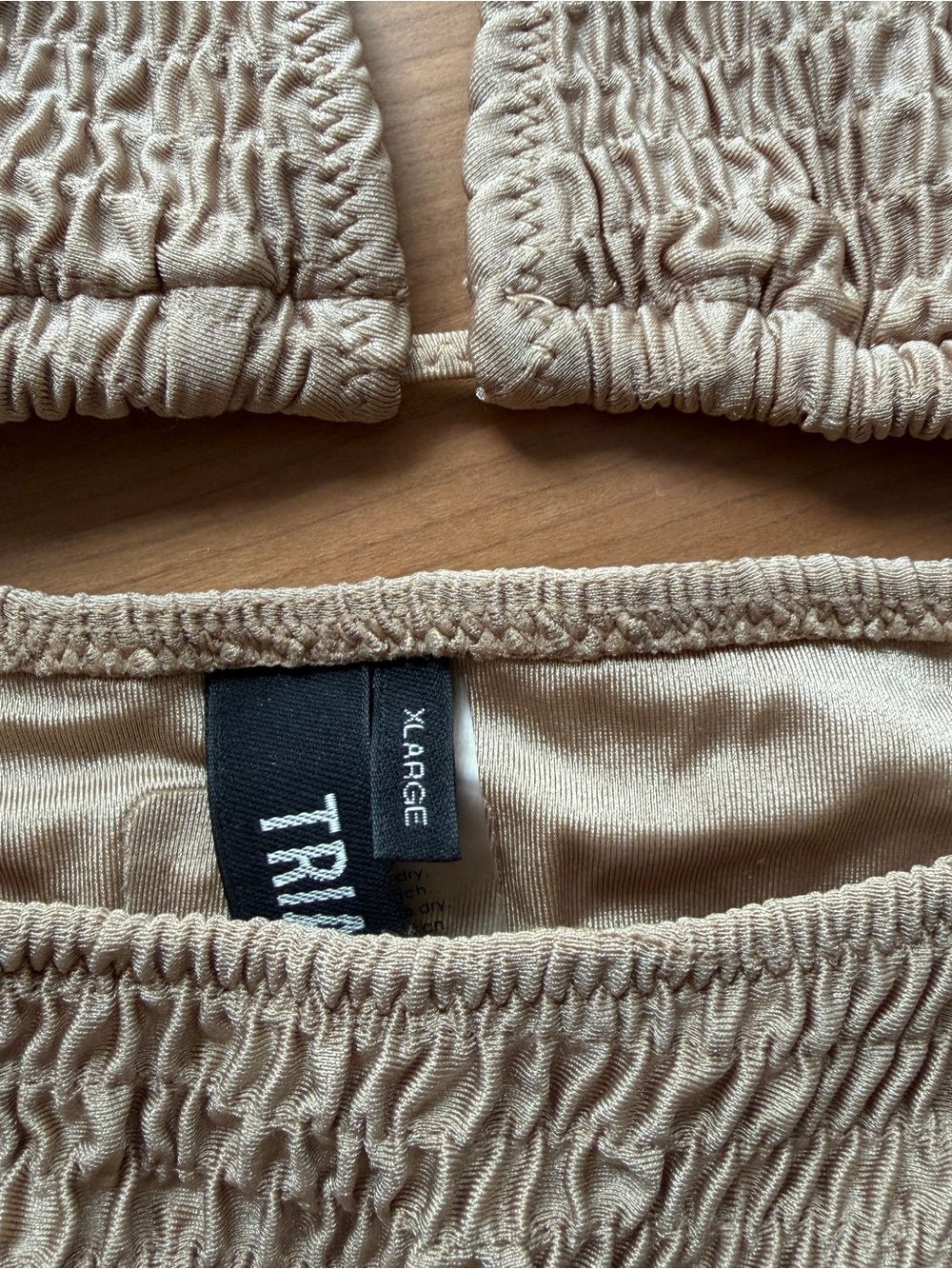 triangl swimwear Smocked Triangle Bikini in Beige - Picture 3 of 5